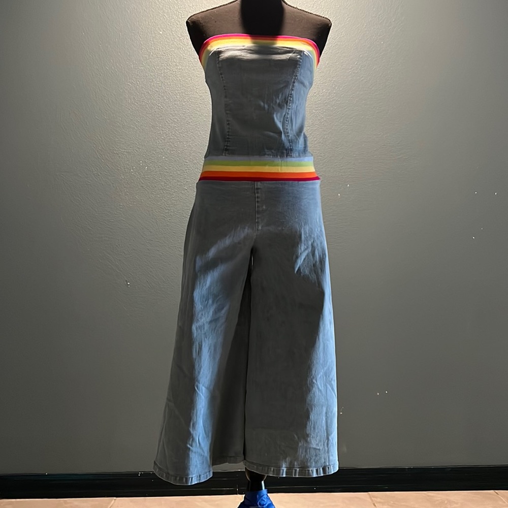 SAN JULIAN Bell Bottom Denim Jumpsuit